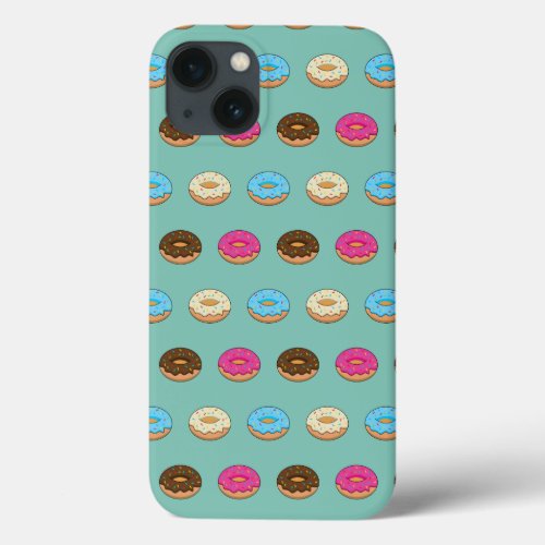 Four Assorted Donuts Pattern iPhone 13 Case