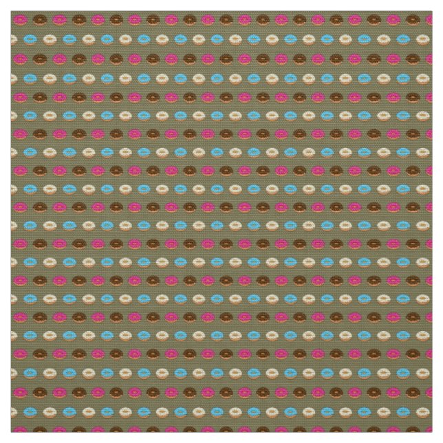 Four Assorted Donuts Pattern Fabric (Swatch)
