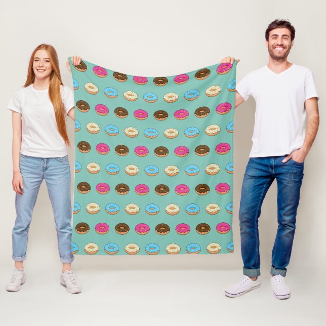 Four Assorted Donuts Pattern Fleece Blanket (In Situ)