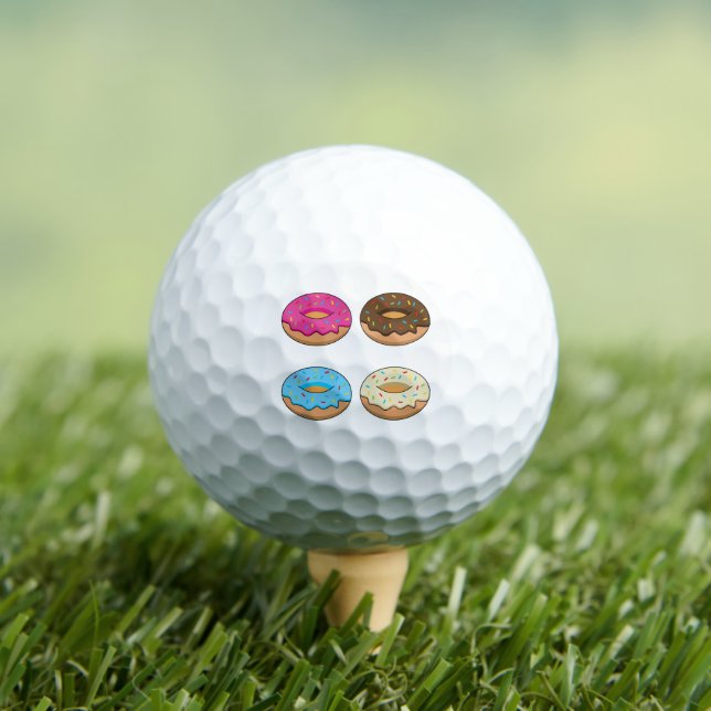 Four Assorted Donuts Pattern Golf Balls (Insitu Tee)