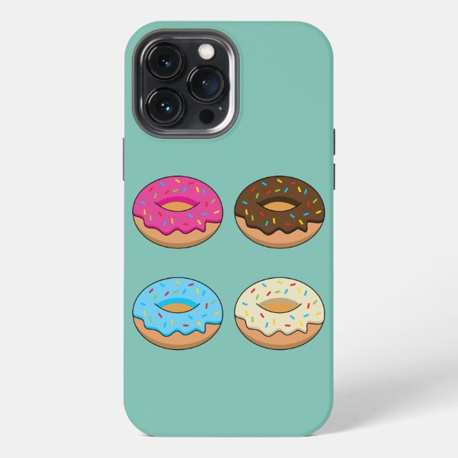 Four Assorted Donuts Pattern Iphone Case (Back)