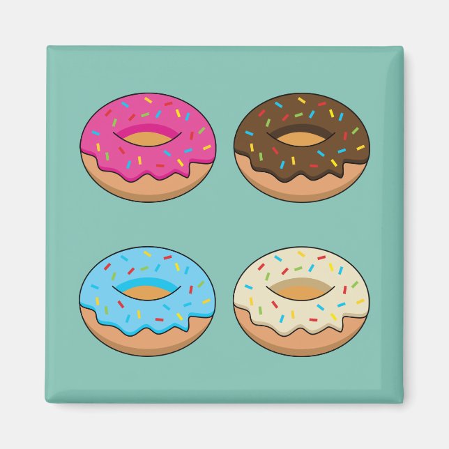 Four Assorted Donuts Pattern Magnet (Front)