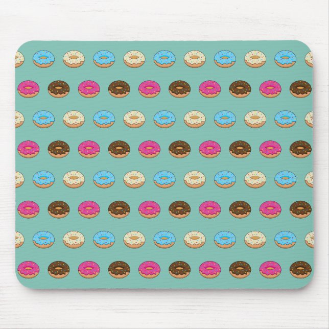 Four Assorted Donuts Pattern Mouse Pad (Front)