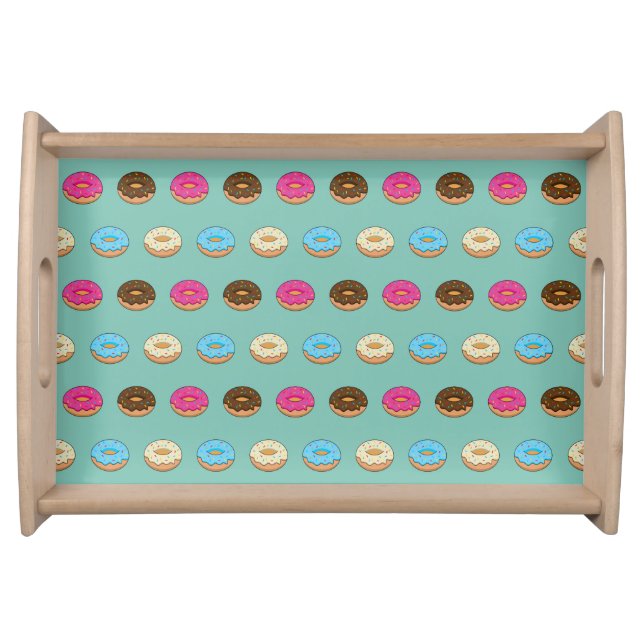 Four Assorted Donuts Pattern Serving Tray (Front)