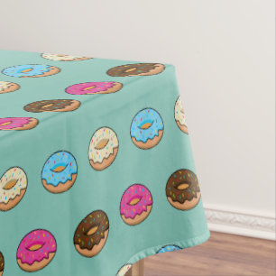 Four Assorted Donuts Pattern Tablecloth