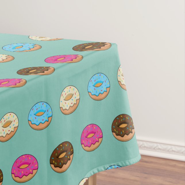 Four Assorted Donuts Pattern Tablecloth (In Situ)