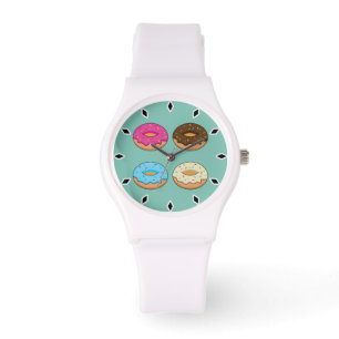 Four Assorted Donuts Pattern Watch