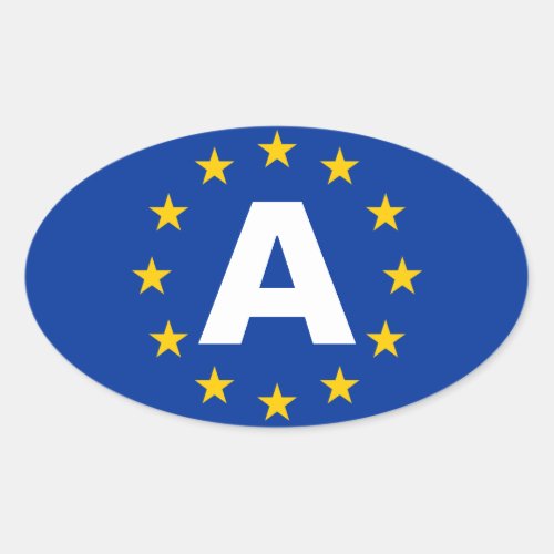 FOUR Austria A European Union Flag Oval Sticker