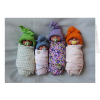 Four Babies: Polymer Clay Sculptures: Binkies Cards