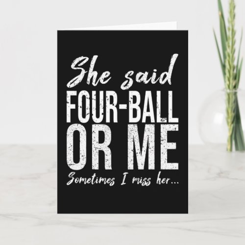 Four_Ball funny sports gift idea Card