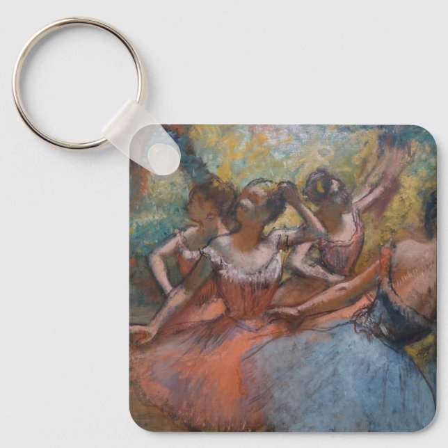 Four Ballet Dancers on Stage by Degas Keychain (Front)