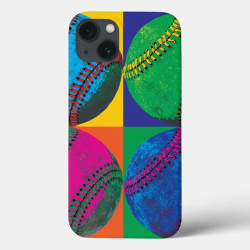 Four Baseballs in Different Colors iPhone 13 Case