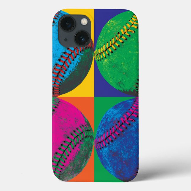 Four Baseballs in Different Colors Case-Mate iPhone Case (Back)