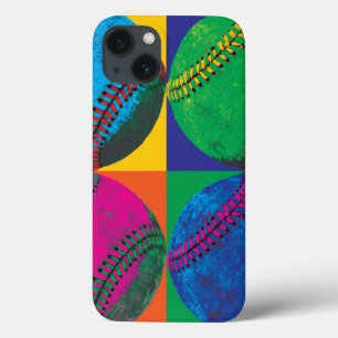 Four Baseballs in Different Colors iPhone 13 Case