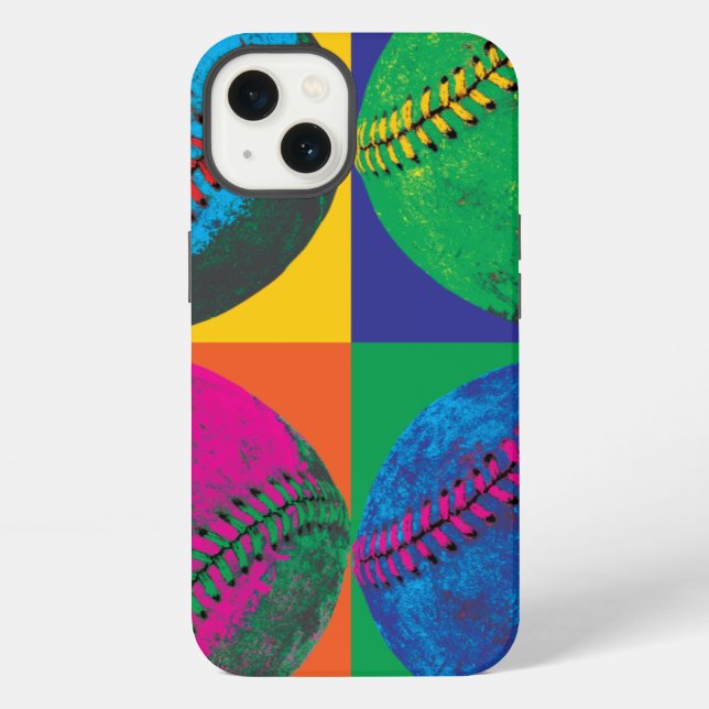 Four Baseballs in Different Colors Iphone Case (Back)