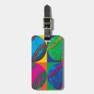 Four Baseballs in Different Colors Luggage Tag