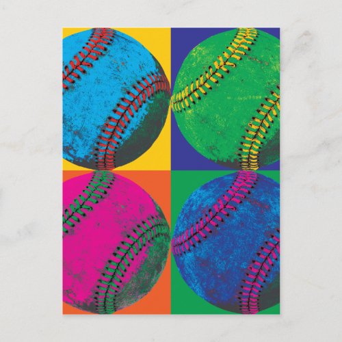 Four Baseballs in Different Colors Postcard