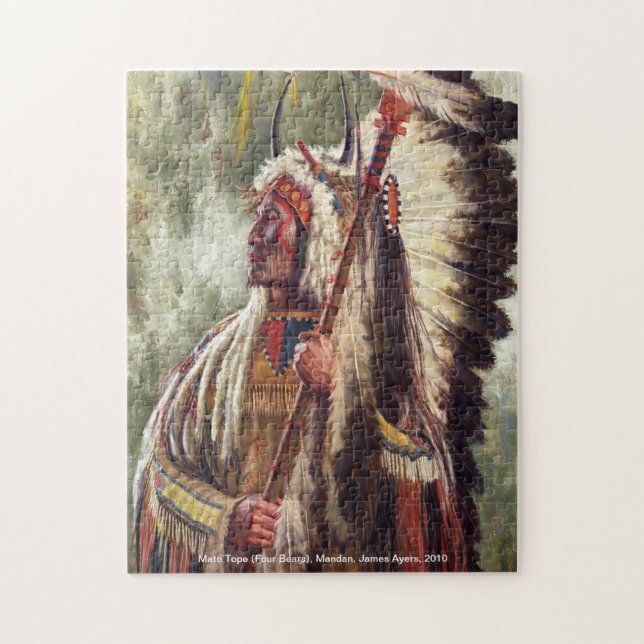 Four Bears, Native American warrior chief puzzle (Vertical)