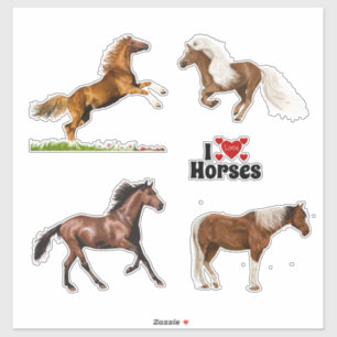 Four Beautiful Horses Sticker