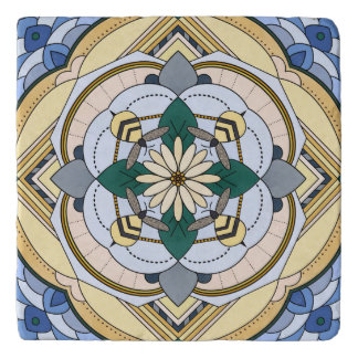 Four Bee Floral Mandala Trivet