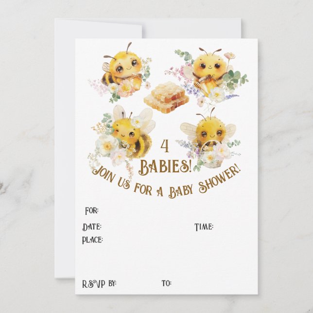 Four Bees Invitation (Front)