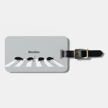 Four Beetles Walking Across A Crosswalk In London… Luggage Tag by RWdesigning at Zazzle