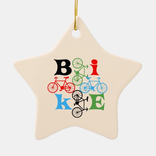 Four Bikes  Ceramic Ornament
