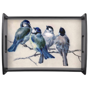 Four Birds on a Branch Serving Tray