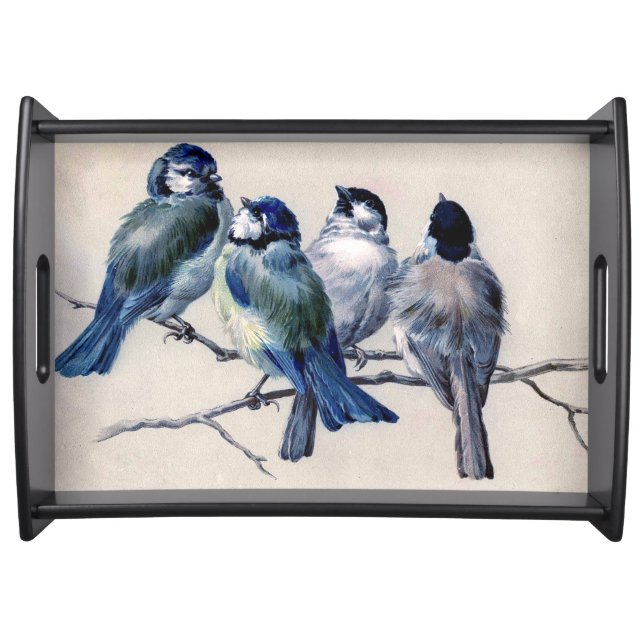 Four Birds on a Branch Serving Tray (Front)