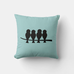 Four Birds Throw Pillow