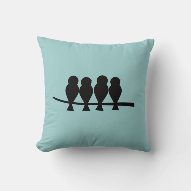 Four Birds Throw Pillow (Front)