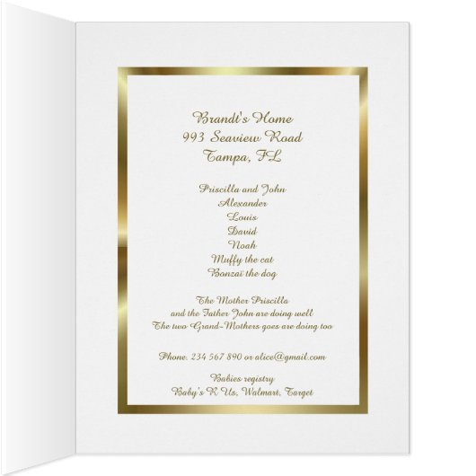 Four birth BOYS announcement card, photo,souvenir (Inside (Right))