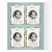 Four birth BOYS announcement card, photo,souvenir (Inside (Left))