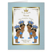 Four birth BOYS announcement card, photo,souvenir (Front)