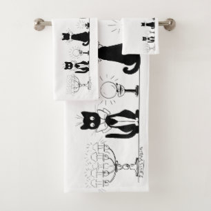 Four Black Cats, Louis Wain Bath Towel Set