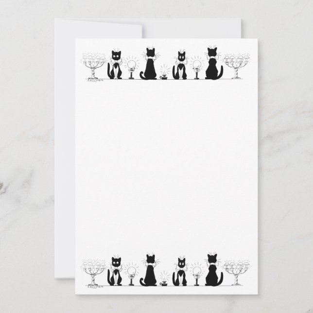 Four Black Cats, Louis Wain Invitation (Front)