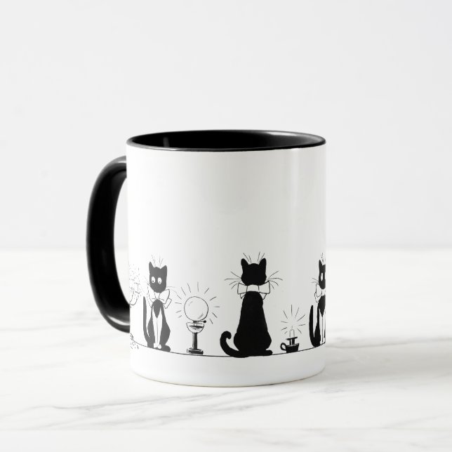 Four Black Cats, Louis Wain Mug (Front Left)