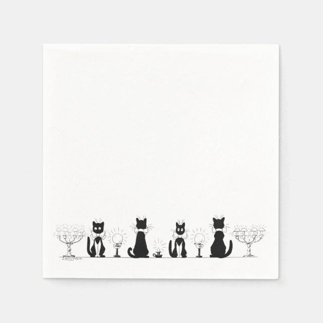 Four Black Cats, Louis Wain Napkins (Front)