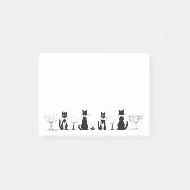 Four Black Cats, Louis Wain Post-it Notes (Front)