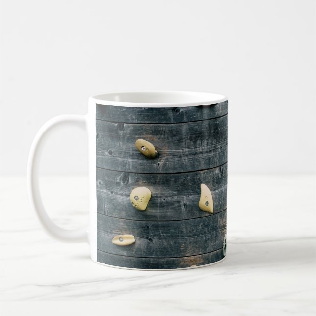 Four brown wooden wall decors coffee mug (Left)