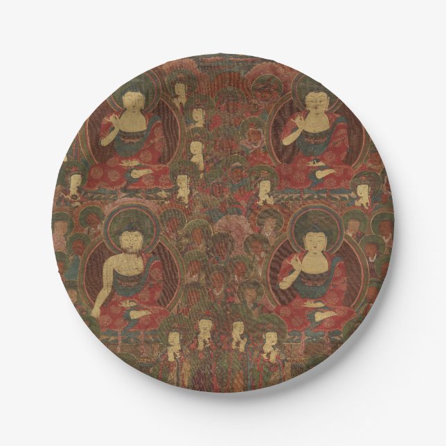 Four Buddhas in Pure Land Buddhism Paper Plates (Front)