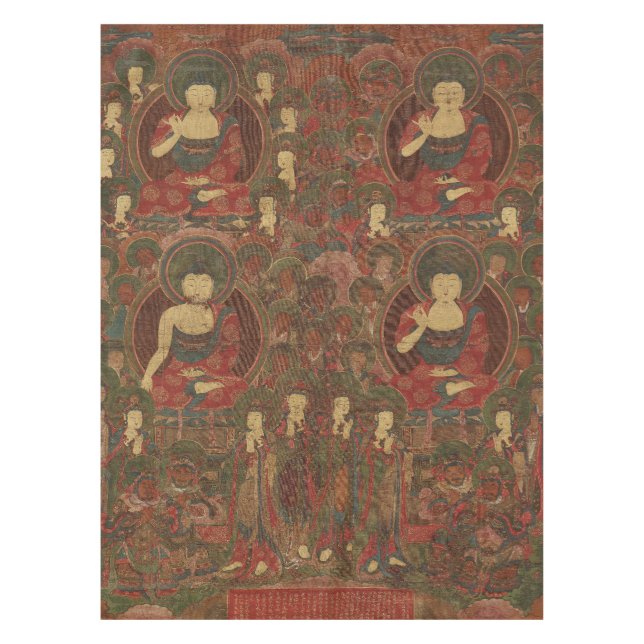Four Buddhas in Pure Land Buddhism Tablecloth (Front)