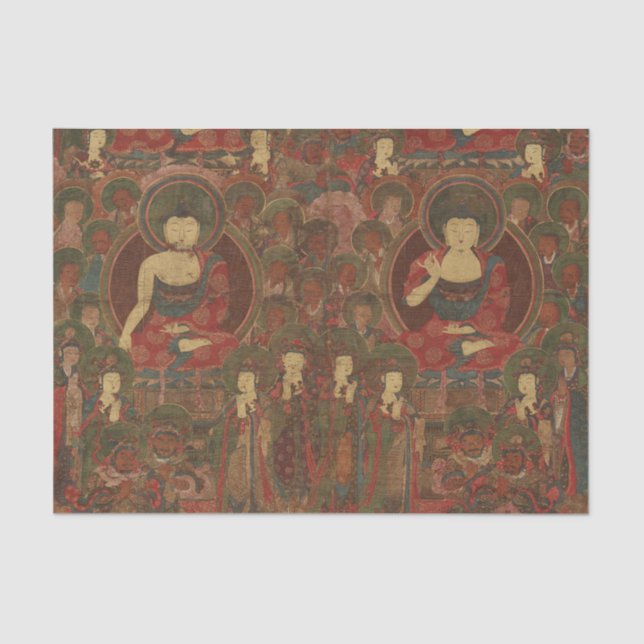 Four Buddhas in Pure Land Buddhism Tissue Paper (Front)