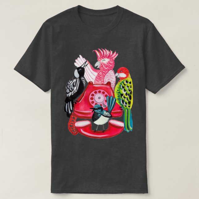 Four Calling Birds 12 Days of Christmas Pink  T-Shirt (Design Front)
