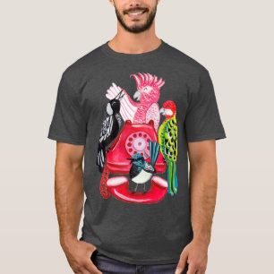 Four Calling Birds 12 Days of Christmas Pink T-Shirt