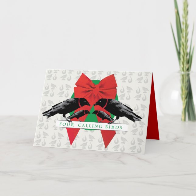 Four Calling Birds Holiday Card (Front)