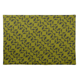 Four Calling Birds Retro Mid-Century Cut-Out 1 Cloth Placemat