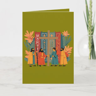 Four Calling Birds The Gospels Cut-Out Stencil Holiday Card