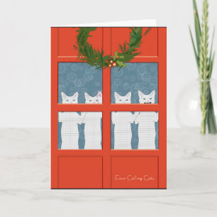 Four Calling Cats... Holiday Card