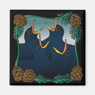 Four calling (colly) birds magnet